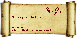 Mitnyik Jella névjegykártya